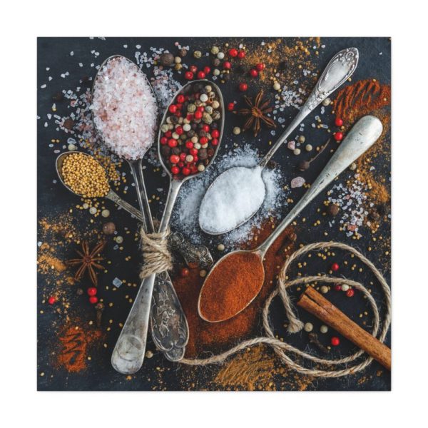 101419-376.jpg Different Spice, Seasonings in Spoon Standard Canvas