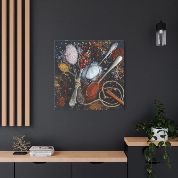 101419-378.jpg Different Spice, Seasonings in Spoon Standard Canvas