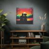 Romantic Couple Sunset Silhouette Standard Canvas