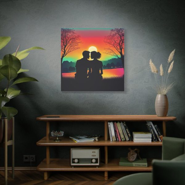 Romantic Couple Sunset Silhouette Standard Canvas