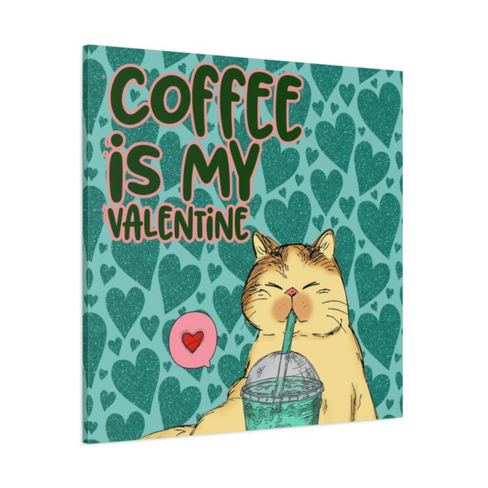 Coffee Cat Valentine Standard Canvas - Image 1