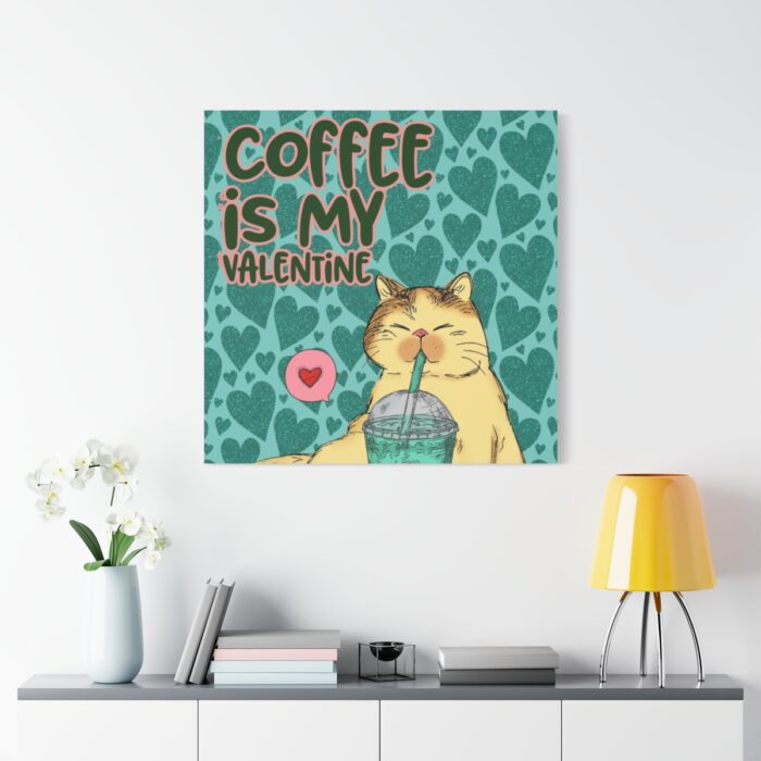 Coffee Cat Valentine Standard Canvas - Image 3