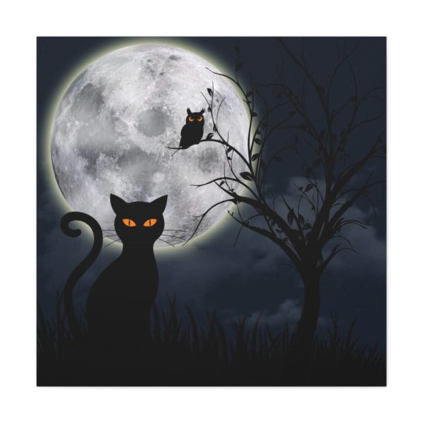 101419-66.jpg Cat and Full Moon Standard Canvas
