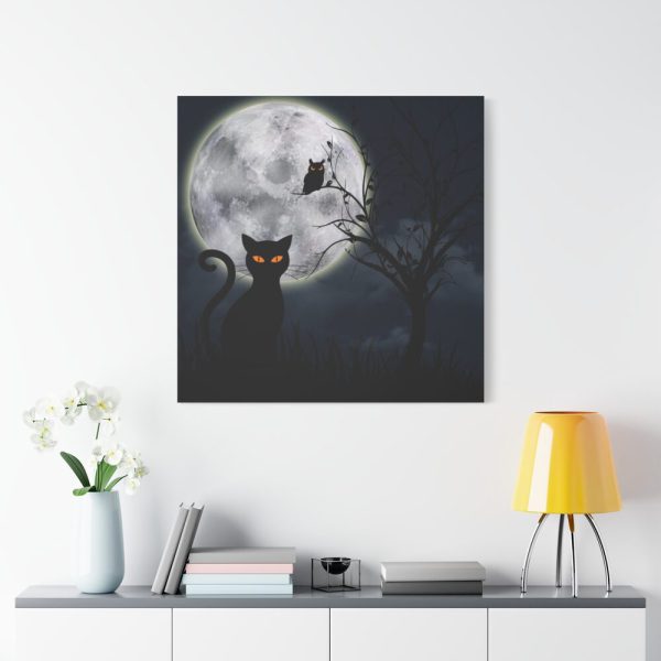 101419-67.jpg Cat and Full Moon Standard Canvas