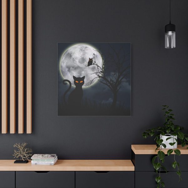 101419-68.jpg Cat and Full Moon Standard Canvas