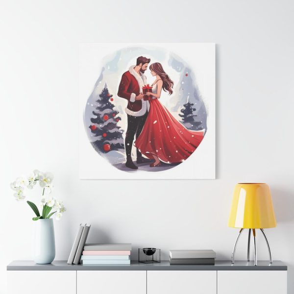 Christmas Romance Couple Art Standard Canvas