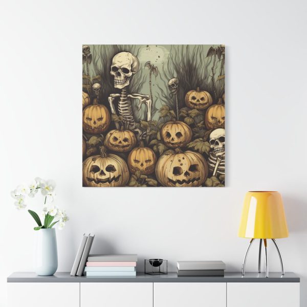 101419-82.jpg Halloween Pumpkins And Skeletons Standard Canvas
