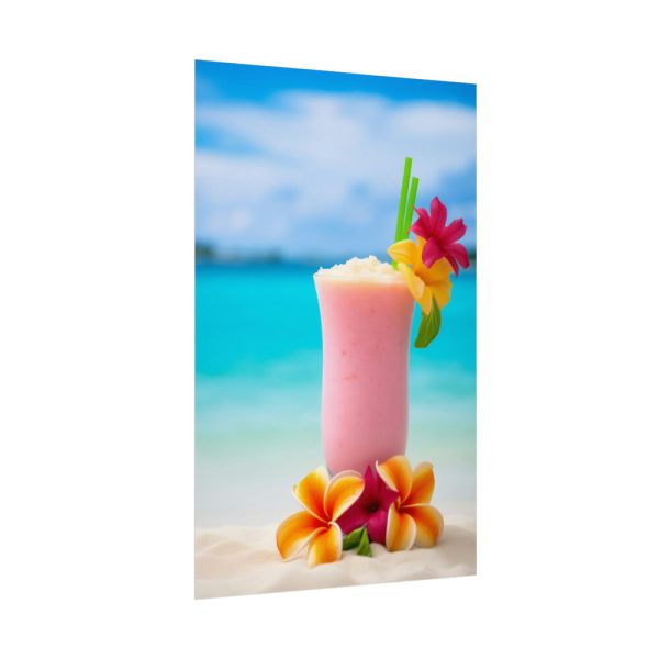101827-2.jpg Tropical Colorful Drink on the White Sand Beach Poster