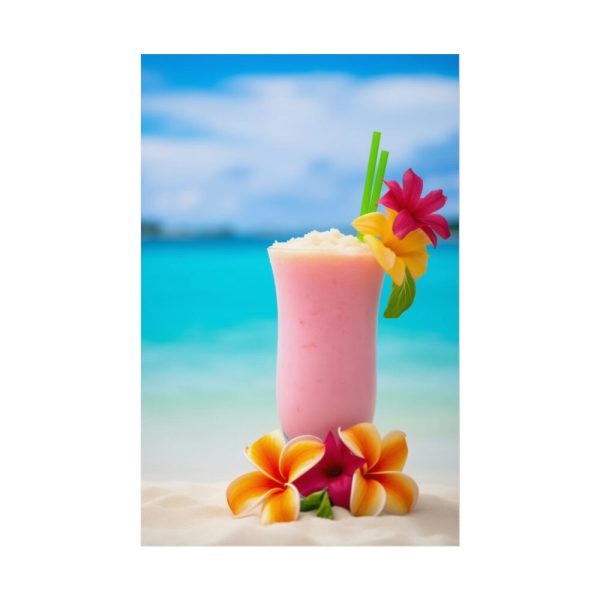 101827.jpg Tropical Colorful Drink on the White Sand Beach Poster
