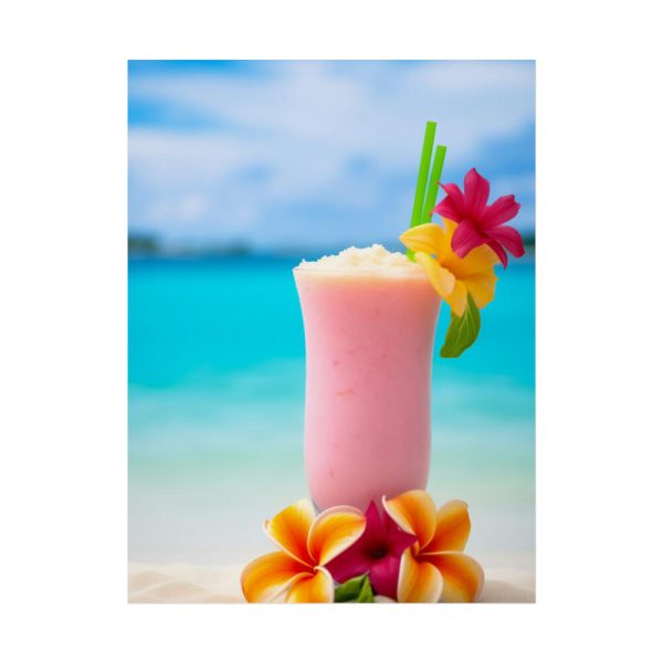 101832.jpg Tropical Colorful Drink on the White Sand Beach Poster