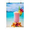 101839-1.jpg Tropical Colorful Drink on the White Sand Beach Poster