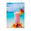 101844-1.jpg Tropical Colorful Drink on the White Sand Beach Poster