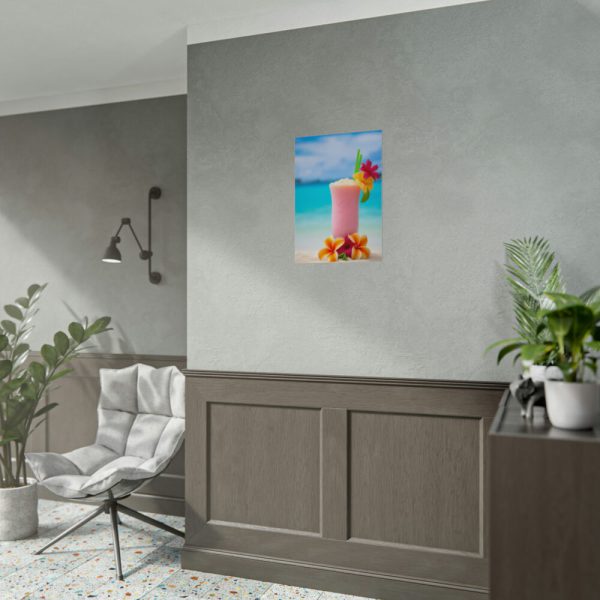 101844-4.jpg Tropical Colorful Drink on the White Sand Beach Poster