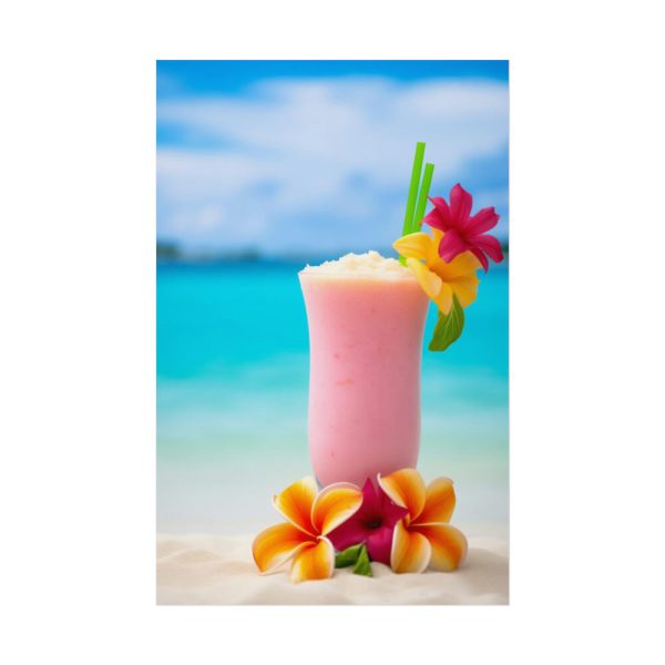 101847.jpg Tropical Colorful Drink on the White Sand Beach Poster