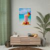 101851-3.jpg Tropical Colorful Drink on the White Sand Beach Poster