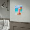 101855-4.jpg Tropical Colorful Drink on the White Sand Beach Poster