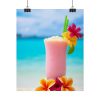 101856-1.jpg Tropical Colorful Drink on the White Sand Beach Poster