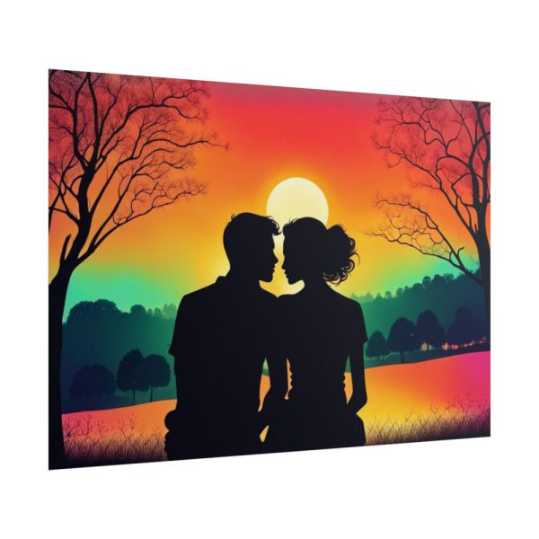 101875-107.jpg Romantic Couple Sunset Silhouette Poster