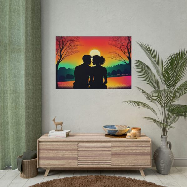 101875-108.jpg Romantic Couple Sunset Silhouette Poster