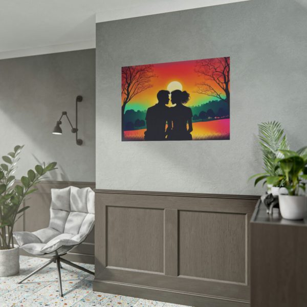 101875-109.jpg Romantic Couple Sunset Silhouette Poster