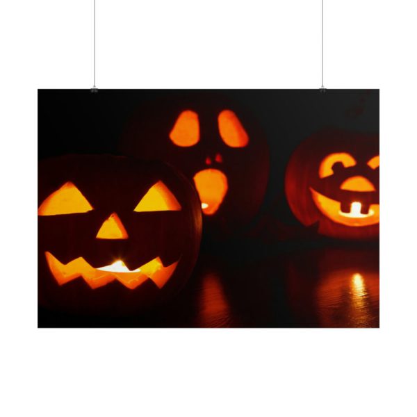 101875-111.jpg Halloween Pumpkin With Candles Inside Poster