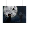 101875-166.jpg Cat and Full Moon Poster