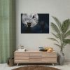 101875-168.jpg Cat and Full Moon Poster