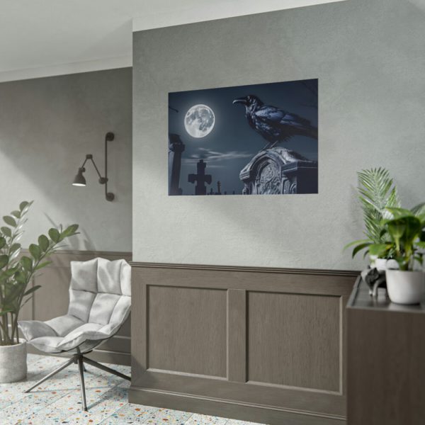 101875-199.jpg Raven Crow Gravestones Full Moon Poster
