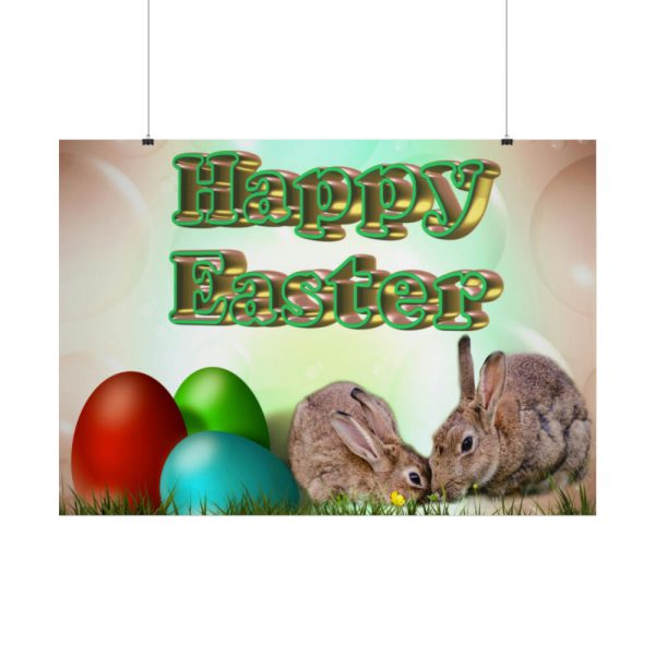 101875-236.jpg Two Easter Bunny with Eggs Poster