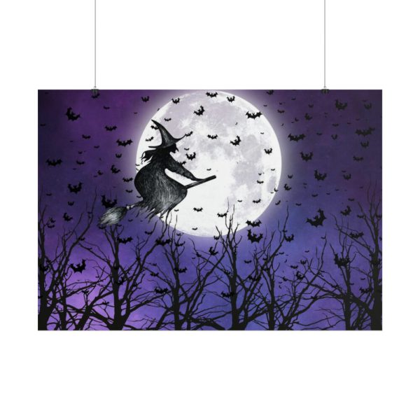 101875-246.jpg Halloween Witch Flying Broom Poster