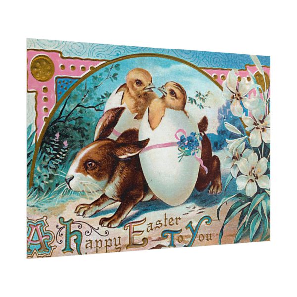 101875-262.jpg Vintage Easter Bunny Chick Poster