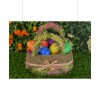Beautiful Easter Egss in Basket on Grass Poster