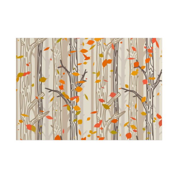 101875-385.jpg Bare Tree And Autumn Fall Leaves Poster