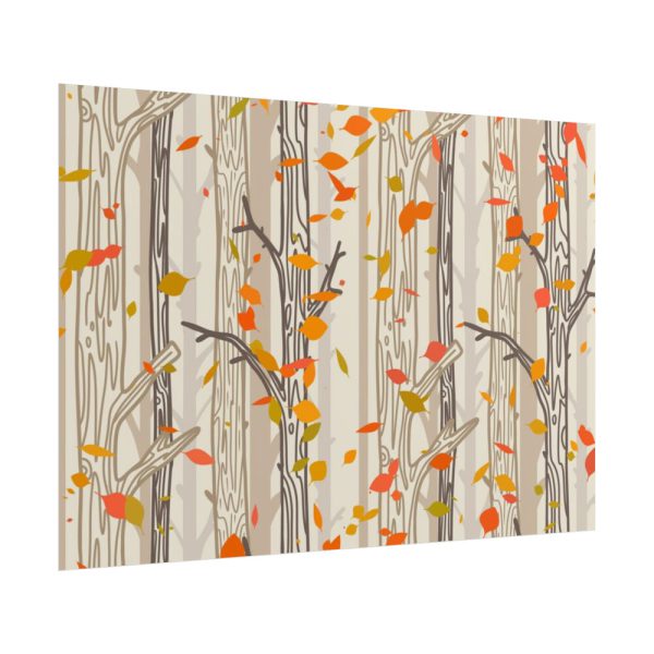 101875-387.jpg Bare Tree And Autumn Fall Leaves Poster