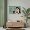 Retro Coffee Drinking Woman Poster