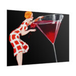 Woman Drinks From Large Wine Glass Poster - Image 13