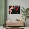 101875-478.jpg Woman Drinks From Large Wine Glass Poster