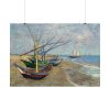 101875-561.jpg Vincent van Gogh's Fishing Boats on the Beach Poster