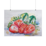 Strawberry, Watercolor, Drawing Poster - Image 12