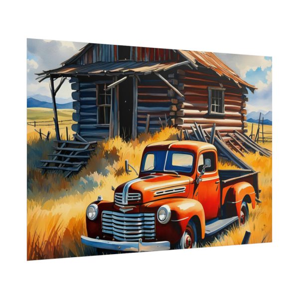 101875-57.jpg Old Red Truck Watercolor Poster