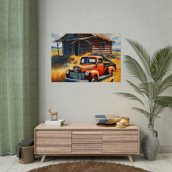 101875-58.jpg Old Red Truck Watercolor Poster