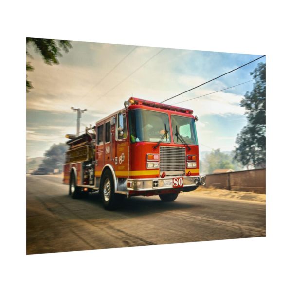 Speeding Fire Truck Poster