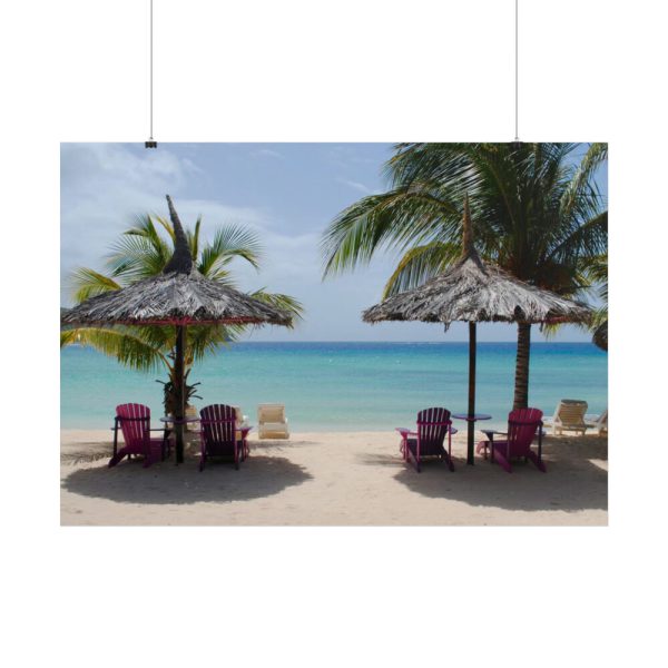 Sunny Beach With Palm Tree Poster