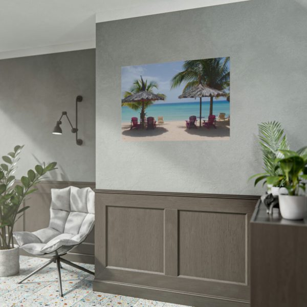 Sunny Beach With Palm Tree Poster