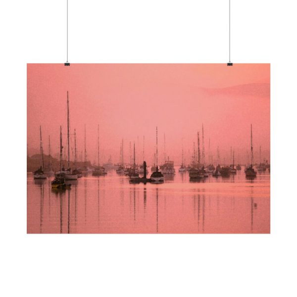 101875-686.jpg Pink Photo With Boats Poster