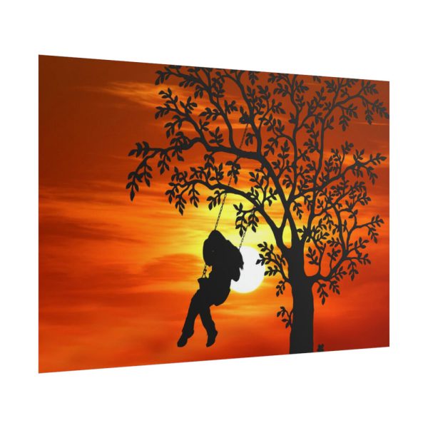 101875-782.jpg Sunset Girl Swing Silhouette Poster