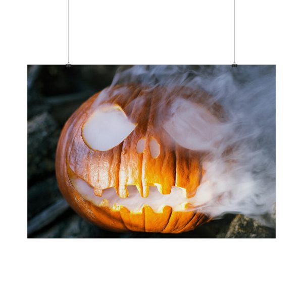101875-81.jpg Carved Halloween Pumpkin With Smoke Poster