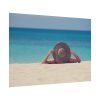 101875-827.jpg Woman Wearing a Hat on the Beach Poster