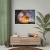 101875-83.jpg Carved Halloween Pumpkin With Smoke Poster