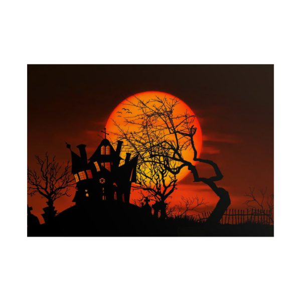 101875-85.jpg Halloween Mansion and Moon Poster